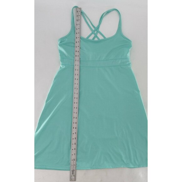 Soybu Active Turquoise Striped Dress Sz L Built In Bra Preppy‎ Boho See Photos - Picture 9 of 11